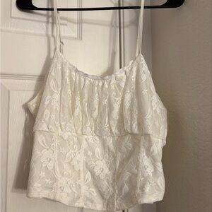 No Boundaries White Floral Lace Camisole